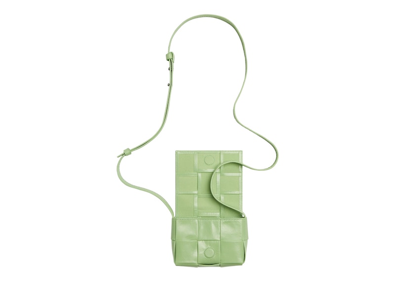 Bottega Veneta Candy Cassette Crossbody Bag Mini Intreccio Pistachio
