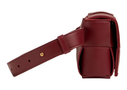 Bottega Veneta Cassette Belt Bag Mini Intreccio Bordeaux