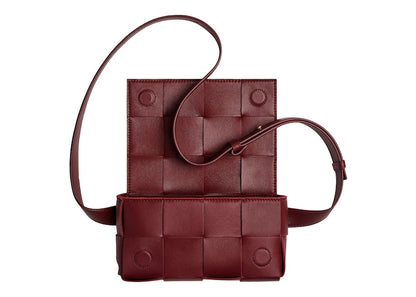 Bottega Veneta Cassette Belt Bag Mini Intreccio Bordeaux
