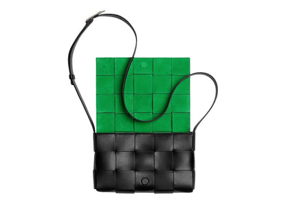 Bottega Veneta Cassette Intreccio Crossbody Bag Black/Parakeet
