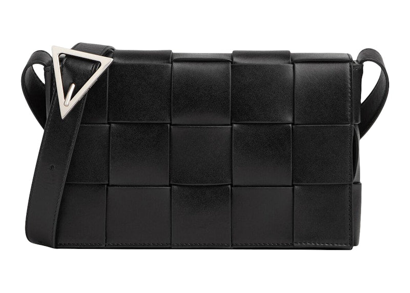 Bottega Veneta Cassette Intreccio Crossbody Bag Black/Parakeet