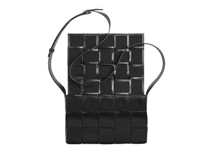 Bottega Veneta Cassette Intreccio Crossbody Bag Medium Black