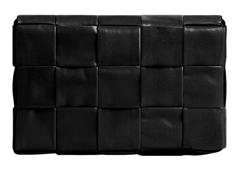Bottega Veneta Cassette Intreccio Crossbody Bag Small Black