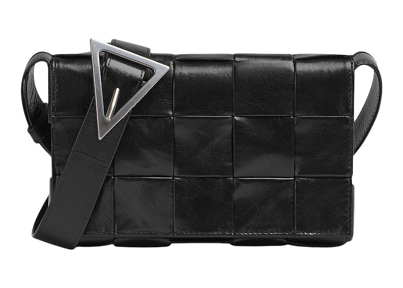 Bottega Veneta Cassette Intreccio Crossbody Bag Small Black