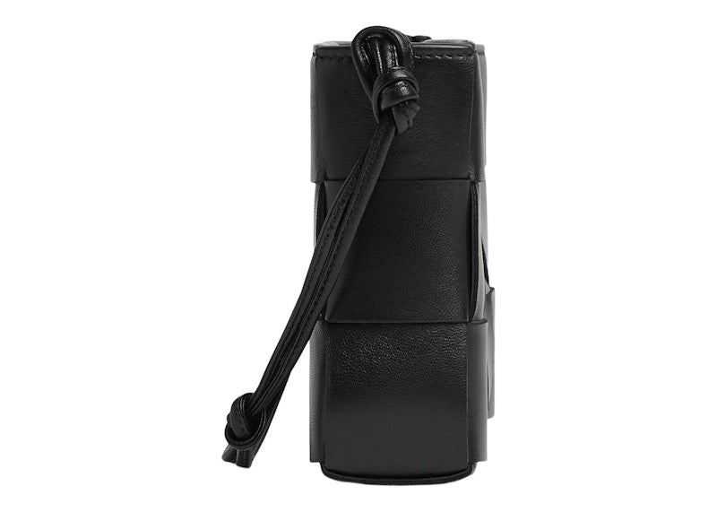 Bottega Veneta Cassette Pouch On Strap Intreccio Black
