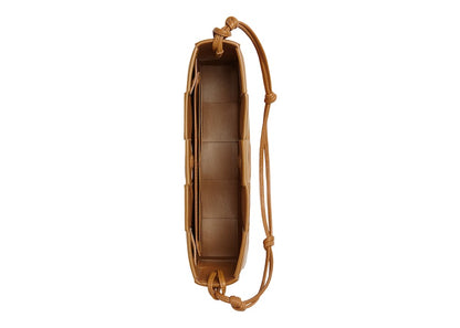 Bottega Veneta Cassette Pouch On Strap Intreccio Camel