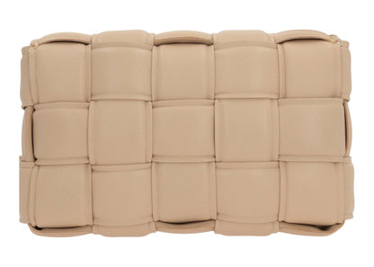 Bottega Veneta Cassette Shoulder Bag Mini Padded Intrecciato Beige