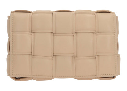 Bottega Veneta Cassette Shoulder Bag Mini Padded Intrecciato Beige