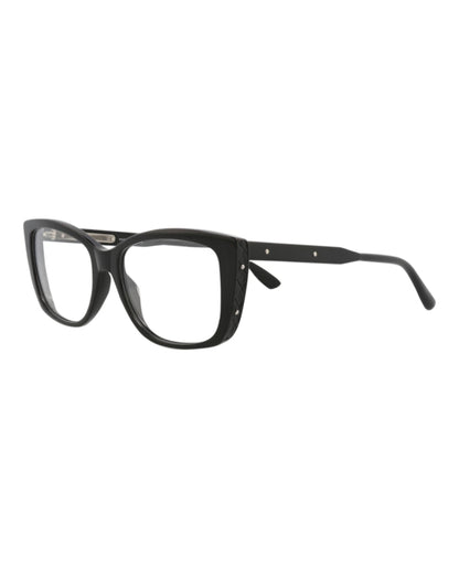 Bottega Veneta Cat Eye-Frame Acetate Optical Frames Black Black Transparent (BV0183O-30002479-001)