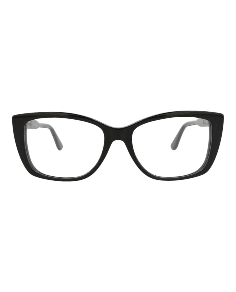 Bottega Veneta Cat Eye-Frame Acetate Optical Frames Black Black Transparent (BV0183O-30002479-001)