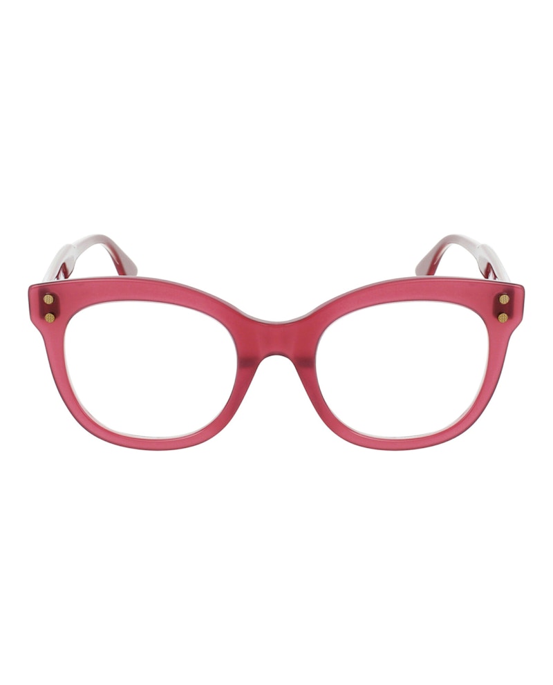 Bottega Veneta Cat Eye-Frame Acetate Optical Frames Pink Crystal Transparent (BV0241O-30006517-003)