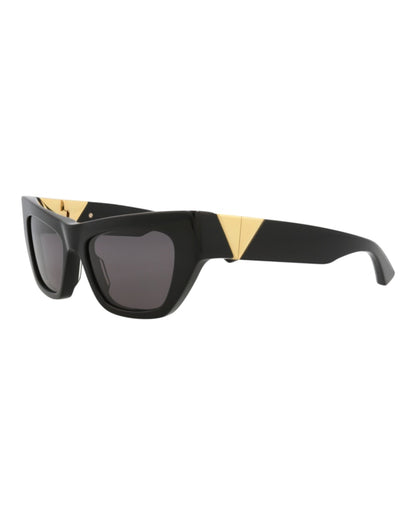 Bottega Veneta Cat Eye-Frame Acetate Sunglasses Black Black Grey (BV1177S-30013666-001)