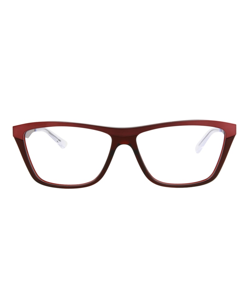 Bottega Veneta Cat Eye-Frame Metal Optical Frames Burgundy Burgundy Transparent (BV1133O-30011517-003)