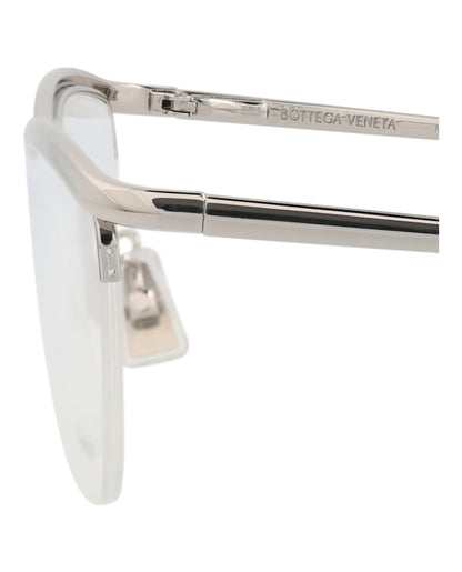 Bottega Veneta Cat Eye-Frame Metal Optical Frames Silver Silver Transparent (BV1132O-30011518-002)