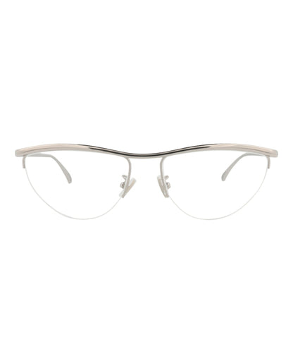 Bottega Veneta Cat Eye-Frame Metal Optical Frames Silver Silver Transparent (BV1132O-30011518-002)