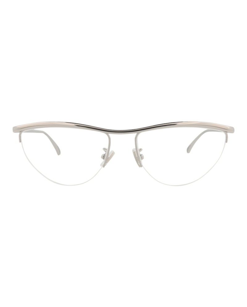 Bottega Veneta Cat Eye-Frame Metal Optical Frames Silver Silver Transparent (BV1132O-30011518-002)