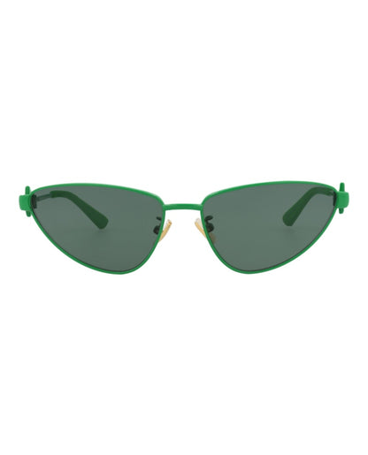 Bottega Veneta Cat Eye-Frame Metal Sunglasses Green Green Green (BV1186S-30013675-004)