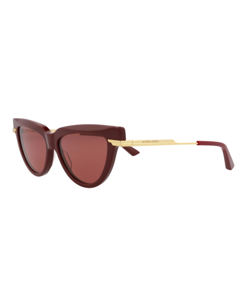 Bottega Veneta Cat Eye-Frame Recycled Acetate Sunglasses Burgundy Gold Red (BV1265S-30014573-003)