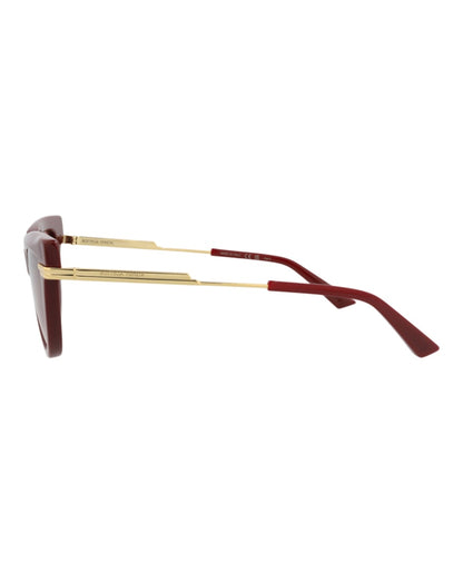 Bottega Veneta Cat Eye-Frame Recycled Acetate Sunglasses Burgundy Gold Red (BV1265S-30014573-003)