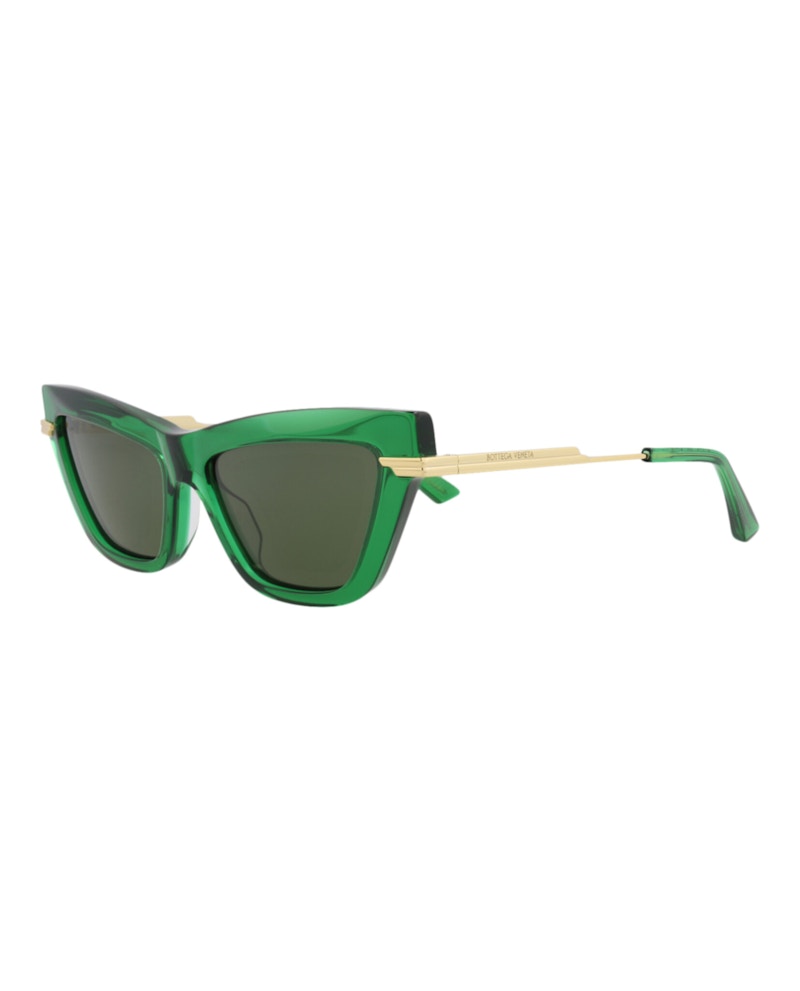 Bottega Veneta Cat Eye-Frame Recycled Acetate Sunglasses Green Gold Green (BV1241S-30014294-003)