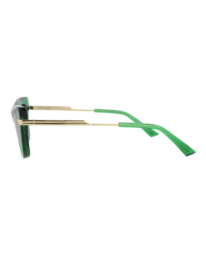 Bottega Veneta Cat Eye-Frame Recycled Acetate Sunglasses Green Gold Green (BV1241S-30014294-003)