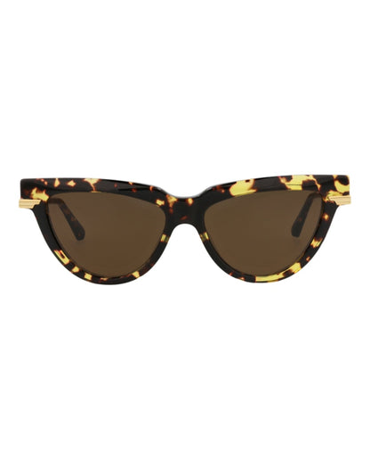 Bottega Veneta Cat Eye-Frame Recycled Acetate Sunglasses Havana Gold Brown (BV1265S-30014573-002)