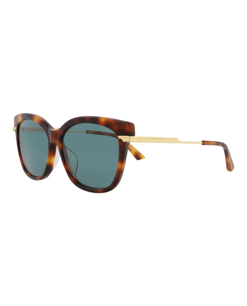 Bottega Veneta Cat Eye-Frame Recycled Acetate Sunglasses Havana Gold Green (BV1296SA-30015198-003)