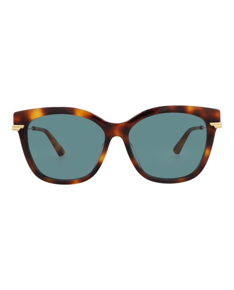 Bottega Veneta Cat Eye-Frame Recycled Acetate Sunglasses Havana Gold Green (BV1296SA-30015198-003)
