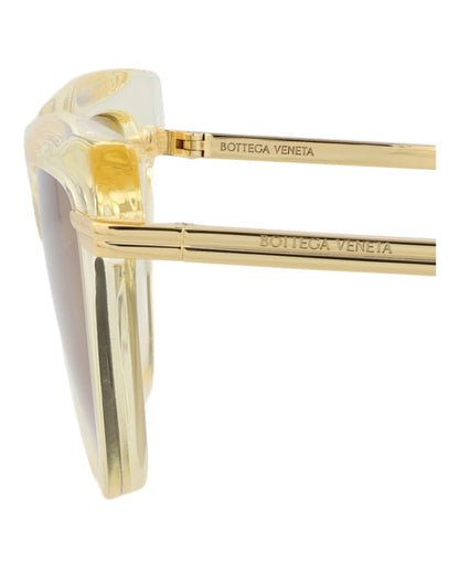 Bottega Veneta Cat Eye-Frame Recycled Acetate Sunglasses Yellow Gold Brown (BV1265S-30014573-004)