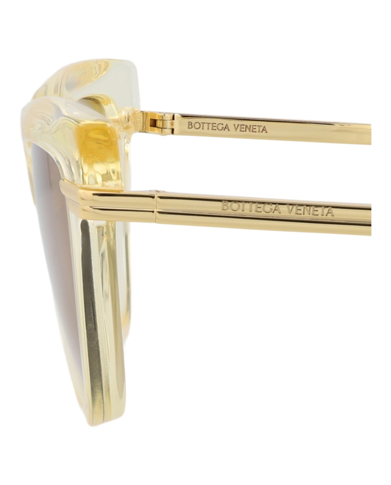 Bottega Veneta Cat Eye-Frame Recycled Acetate Sunglasses Yellow Gold Brown (BV1265S-30014573-004)