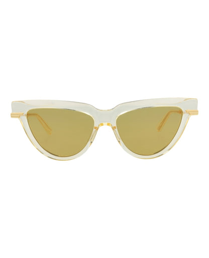 Bottega Veneta Cat Eye-Frame Recycled Acetate Sunglasses Yellow Gold Brown (BV1265S-30014573-004)