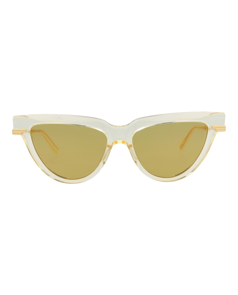 Bottega Veneta Cat Eye-Frame Recycled Acetate Sunglasses Yellow Gold Brown (BV1265S-30014573-004)