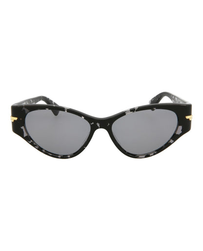 Bottega Veneta Cat Eye Sunglasses Black/Black/Grey (BV1002S-30007849-002)