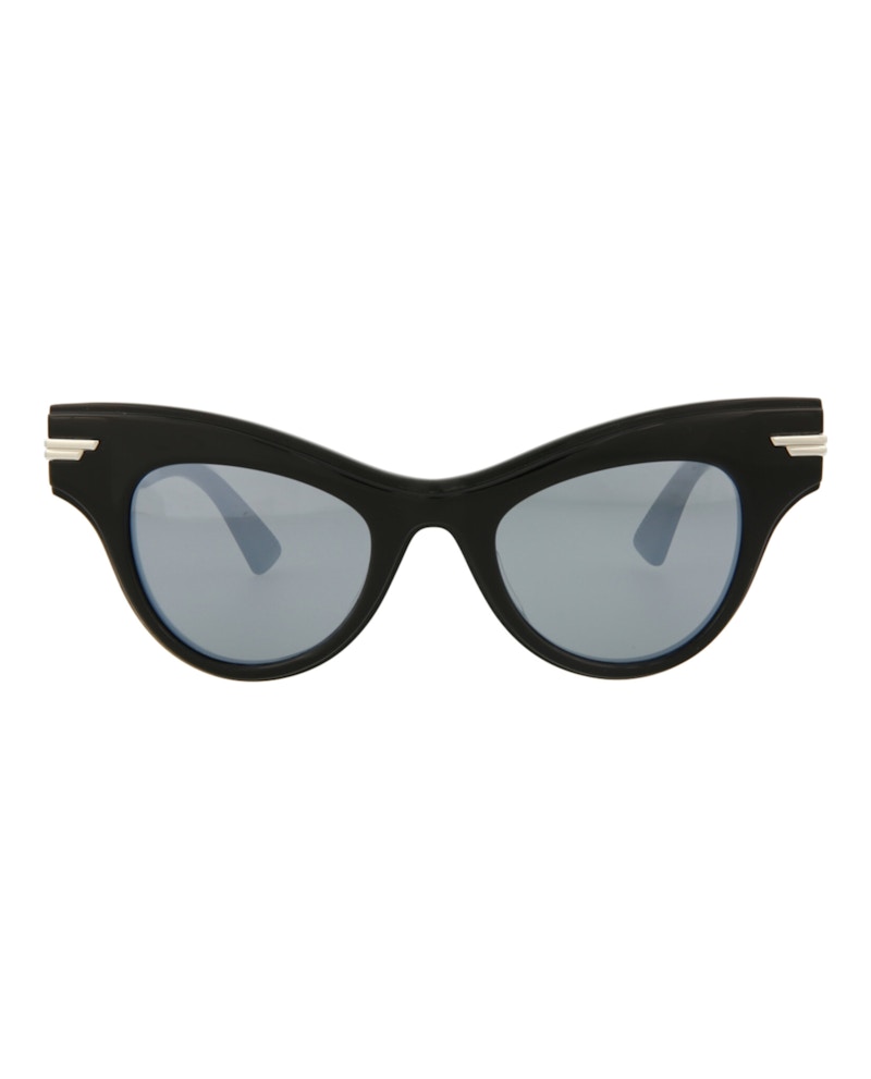 Bottega Veneta Cat Eye Sunglasses Black/Black/Silver (BV1004S-30007851-006)