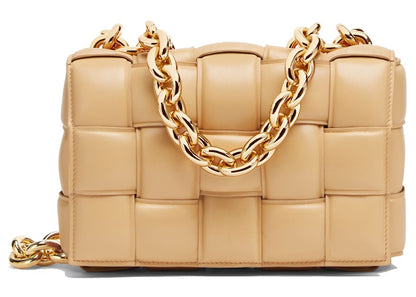 Bottega Veneta Chain Cassette Crossbody Bag Almond
