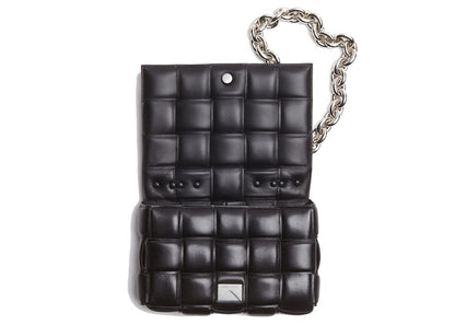 Bottega Veneta Chain Cassette Silver-tone Crossbody Bag Black
