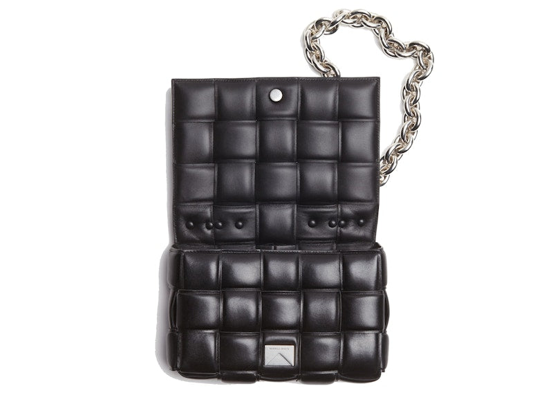Bottega Veneta Chain Cassette Silver-tone Crossbody Bag Black
