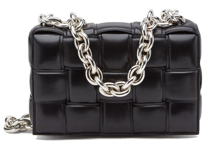 Bottega Veneta Chain Cassette Silver-tone Crossbody Bag Black