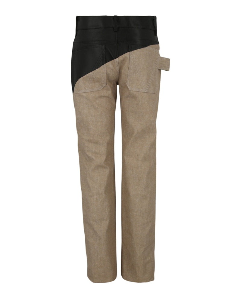 Bottega Veneta Colorblock Cotton Pants Biscuit