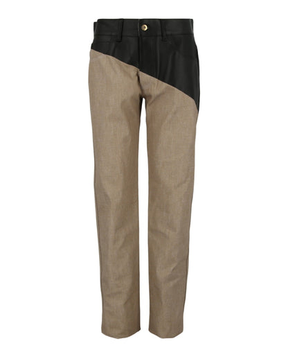 Bottega Veneta Colorblock Cotton Pants Biscuit