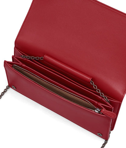 Bottega Veneta Continental Wallet on Chain Intrecciato China Red