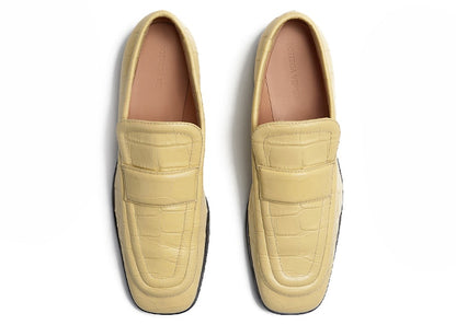 Bottega Veneta Croc-Effect Leather Loafer Yellow (Women's)