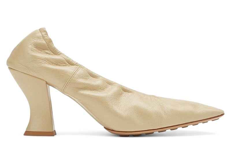 Bottega Veneta Crushed Leather Pumps Beige (Women's)