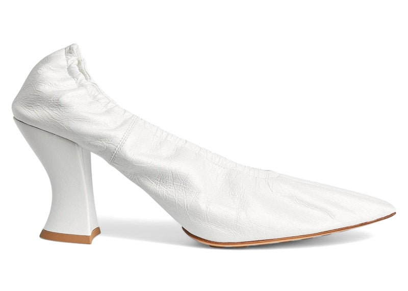 Bottega Veneta Crushed Leather Pumps White (Women's)