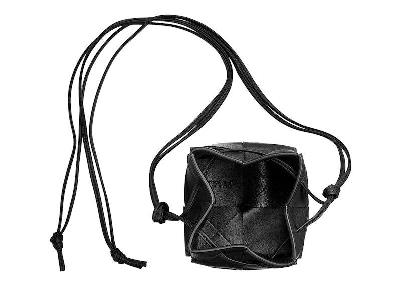 Bottega Veneta Drawstring Cassette Mini Intreccio Black