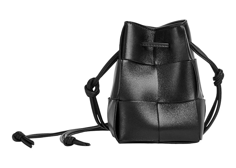 Bottega Veneta Drawstring Cassette Mini Intreccio Black