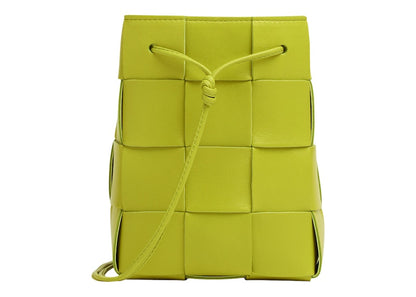 Bottega Veneta Drawstring Cassette Small Intreccio Kiwi