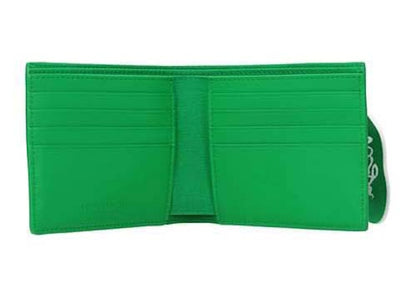 Bottega Veneta Elastic Band Bi-fold Wallet Green / White