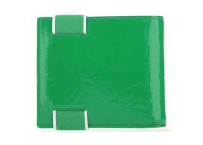 Bottega Veneta Elastic Band Bi-fold Wallet Green / White