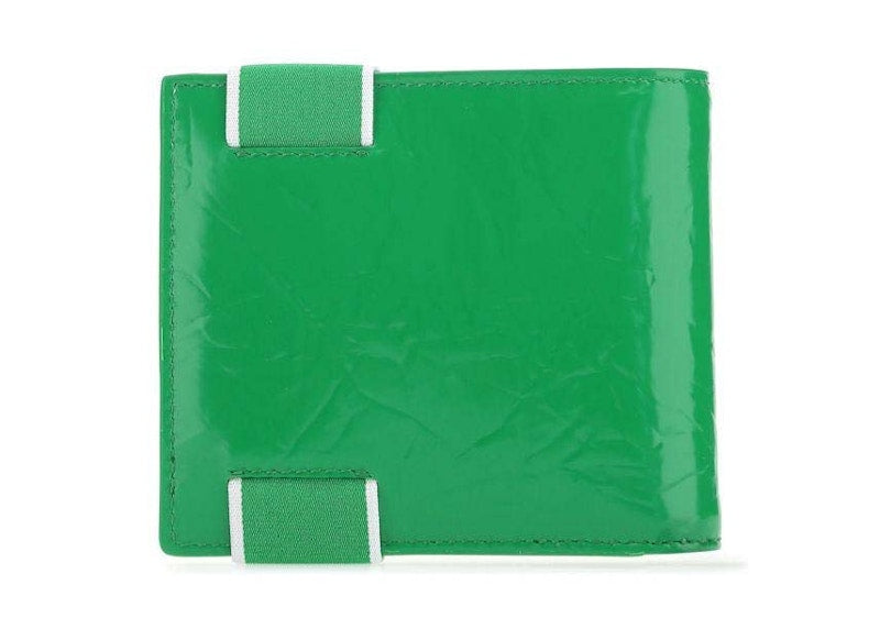 Bottega Veneta Elastic Band Bi-fold Wallet Green / White